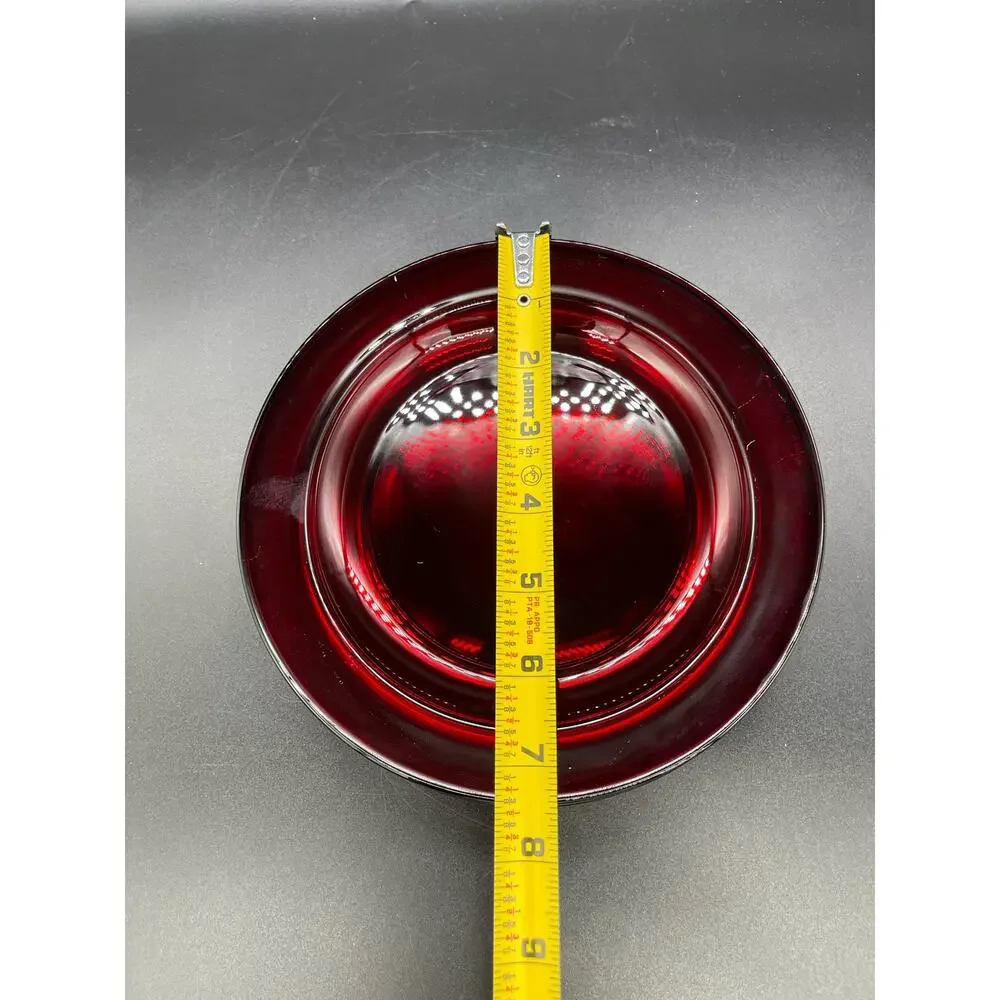 Arcoroc Ruby Red Set of 4 Salad Plates Made in France